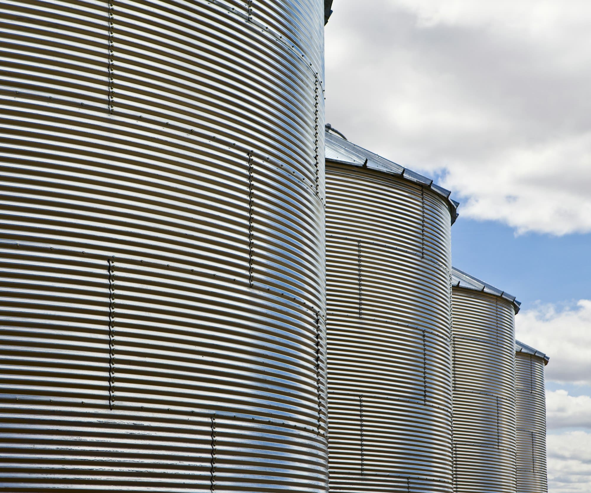 Row of Grain Silos